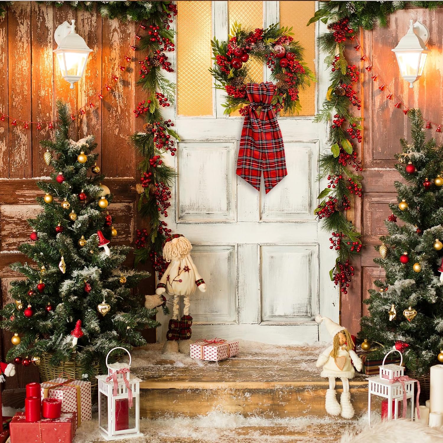 Regine Switzerland Christmas Wreath Sash - Red Buffalo Plaid Satin Ribbon | 5.1 x 54.3 Inches for Indoor/Outdoor Decor