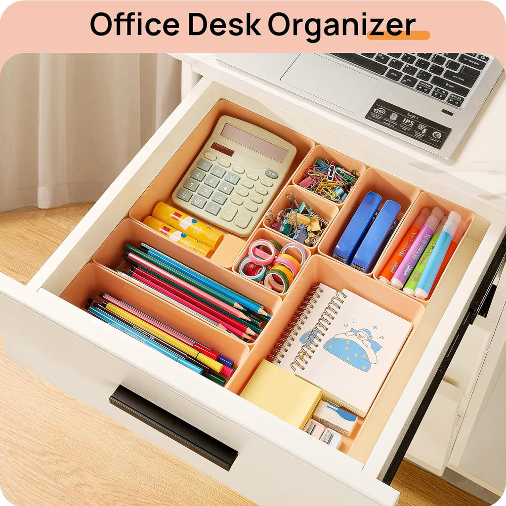 Vtopmart 25 PCS Plastic Drawer Organizers - Versatile Storage Trays for Makeup, Kitchen & Office