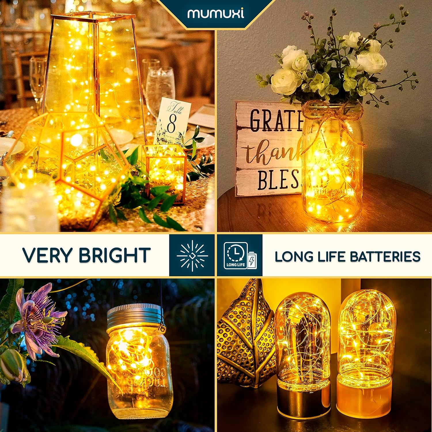 MUMUXI Fairy String Lights - 20 Pack 3.3ft Battery Operated Mini LEDs for Weddings & Crafts | Warm White