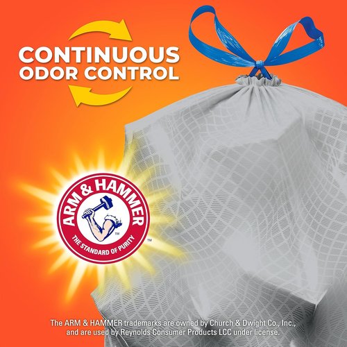 Hefty Ultra Strong Tall Kitchen Trash Bags - 50% Recovered Materials, 13 Gallon, Gray, 40 Count