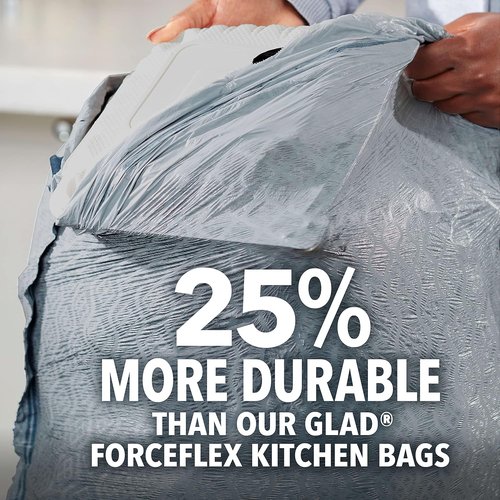 Glad ForceFlex MaxStrength Kitchen Trash Bags - 13 Gallon, Fresh Clean Scent with Febreze | 34 Count
