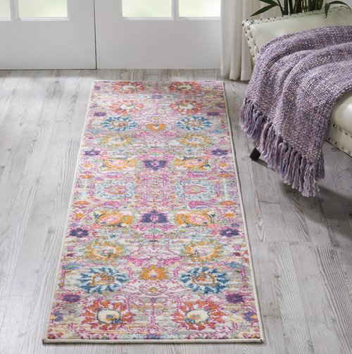 Nourison Home Passion Silver 1'10" x 6' Area Rug, Boho, Moroccan, Bed Room, Living Room, Dining Room, Kitchen, Easy Cleaning, Non Shedding, (6' Runner)