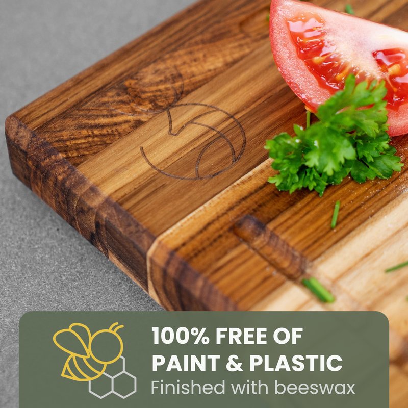 WALDWERK Large Teak Wood Cutting Board (18 x 14 x 1,2 inches)