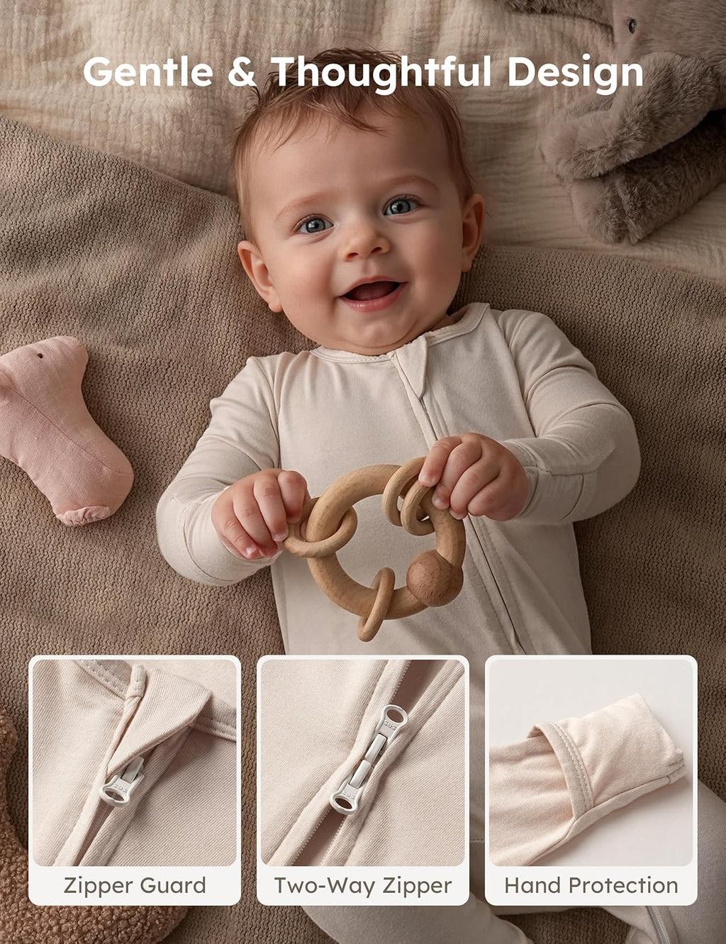 Yoofoss Bamboo Baby Pajamas - 3-Piece Footed Sleepers for Newborns | 0-9 Months, Unisex