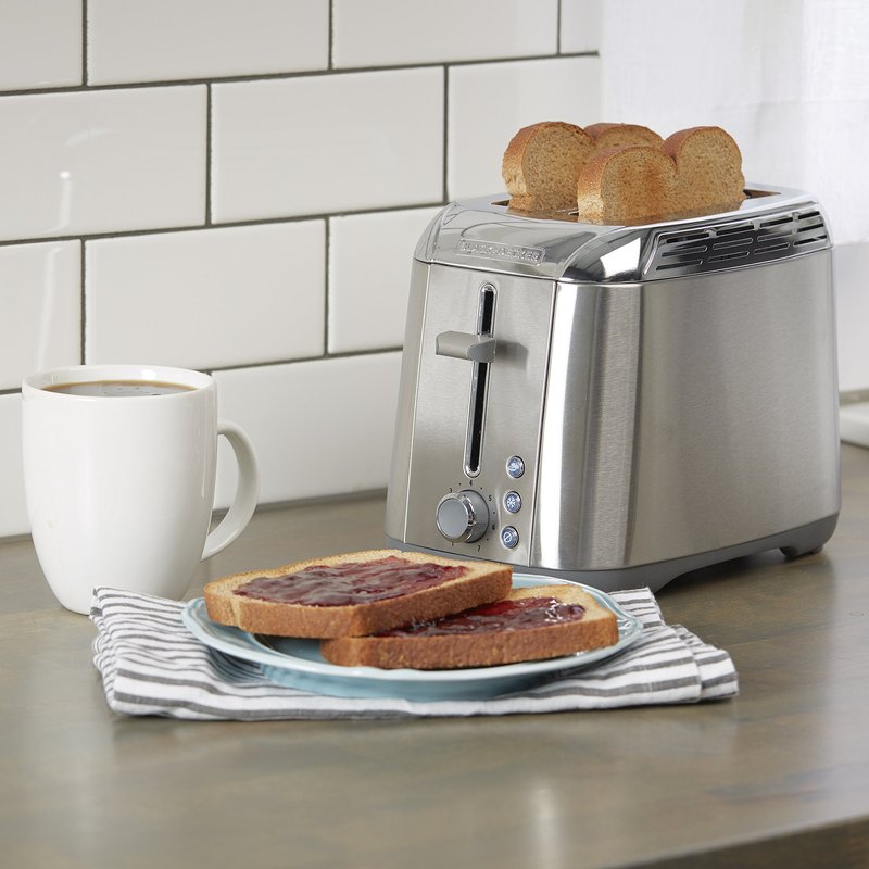 BLACK+DECKER 2-Slice Toaster, Rapid Toast, Stainless Steel, TR3500SD