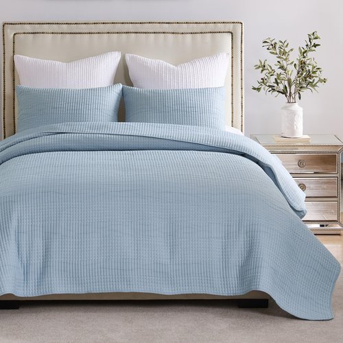 Greenland Home Textured Fashion Bedding Set, 2-Piece Twin/XL, Cosmo Chambray