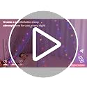 Pink Bed Canopy for Girls Room Decor with LED Lights & Remote Timer