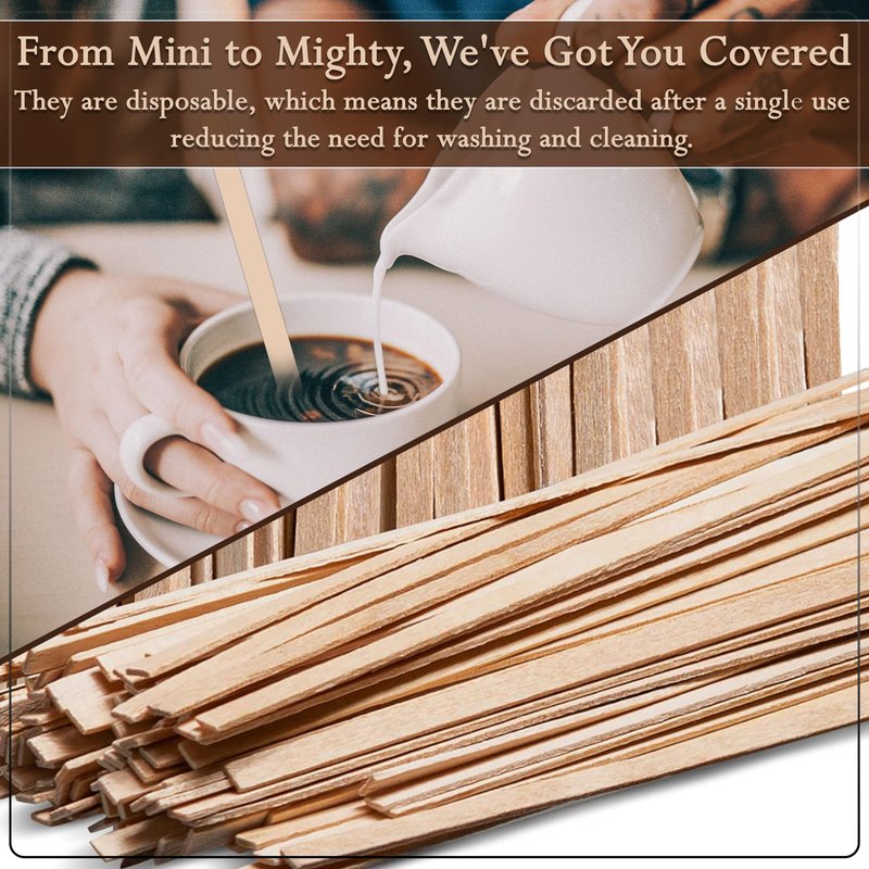 Perfect Stix Perfectware PW CS 200-2000ct Wooden Coffee Stirrer with Square Ends, 5.5" (Pack of 2000)