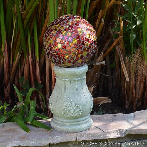 Alpine Corporation 12" Tall Roman Column Gazing Globe Stand - Indoor/Outdoor Display Decor