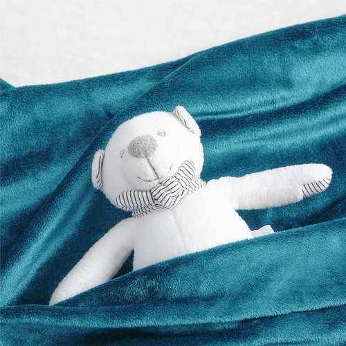 Bedsure GentleSoft Fleece Blanket - Cozy Travel Throw for Kids, 43x55 Inches, Teal Blue