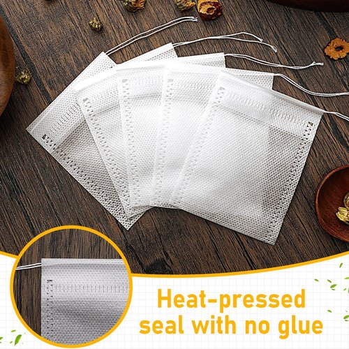 1000 Pcs Disposable Tea Bags Bulk for Loose Leaf Tea Drawstring Empty Coffee Sachets Filter Infuser Strainers for Coffee Spice Christmas Herbs Gift(2 x 2.76 inches)