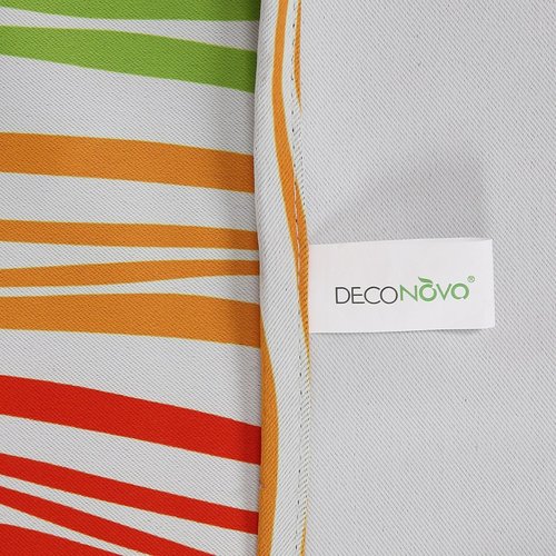 Deconovo Room Darkening Panels Curtains for Bedroom Blackout Curtains Kids Vibrant Waves Grommet Striped Curtains 42 x 95 Inch 2 Panels Red Yellow Green