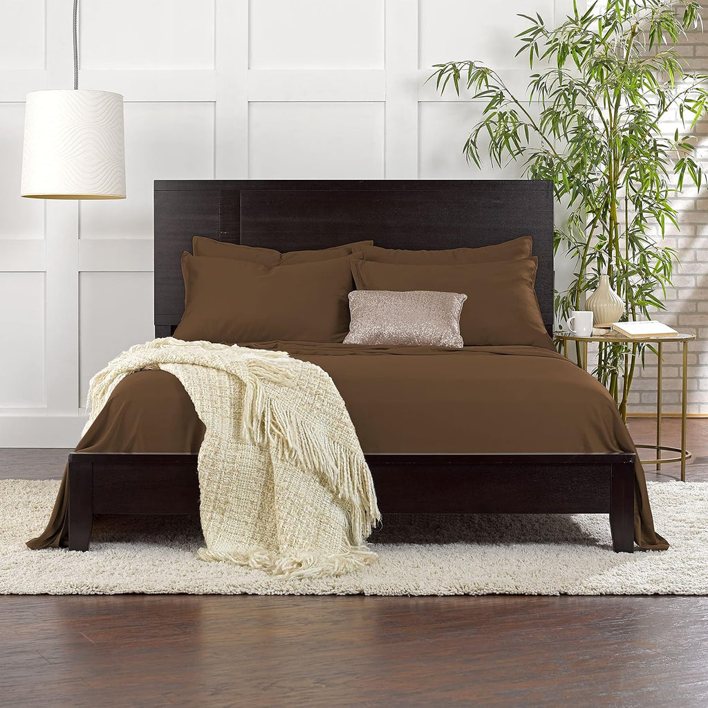 Pure Bamboo Twin Sheets - Luxuriously Soft & Cooling 100% Organic Viscose Bed Set | Double Stitching, Coconut Husk