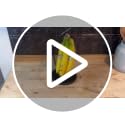 Banana Holder Stand - Modern Metal and Wood Kitchen Counter Hanger