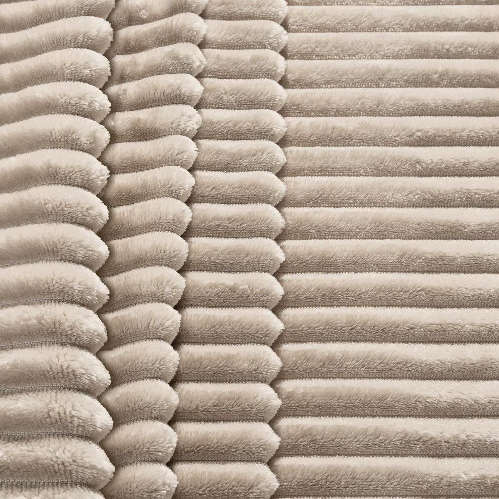 PAVILIA Cozy Fleece Bed Blanket King - Super Soft Plush Luxury Flannel Throw | Warm Ribbed Microfiber (Taupe Tan, 90x108 Inches)