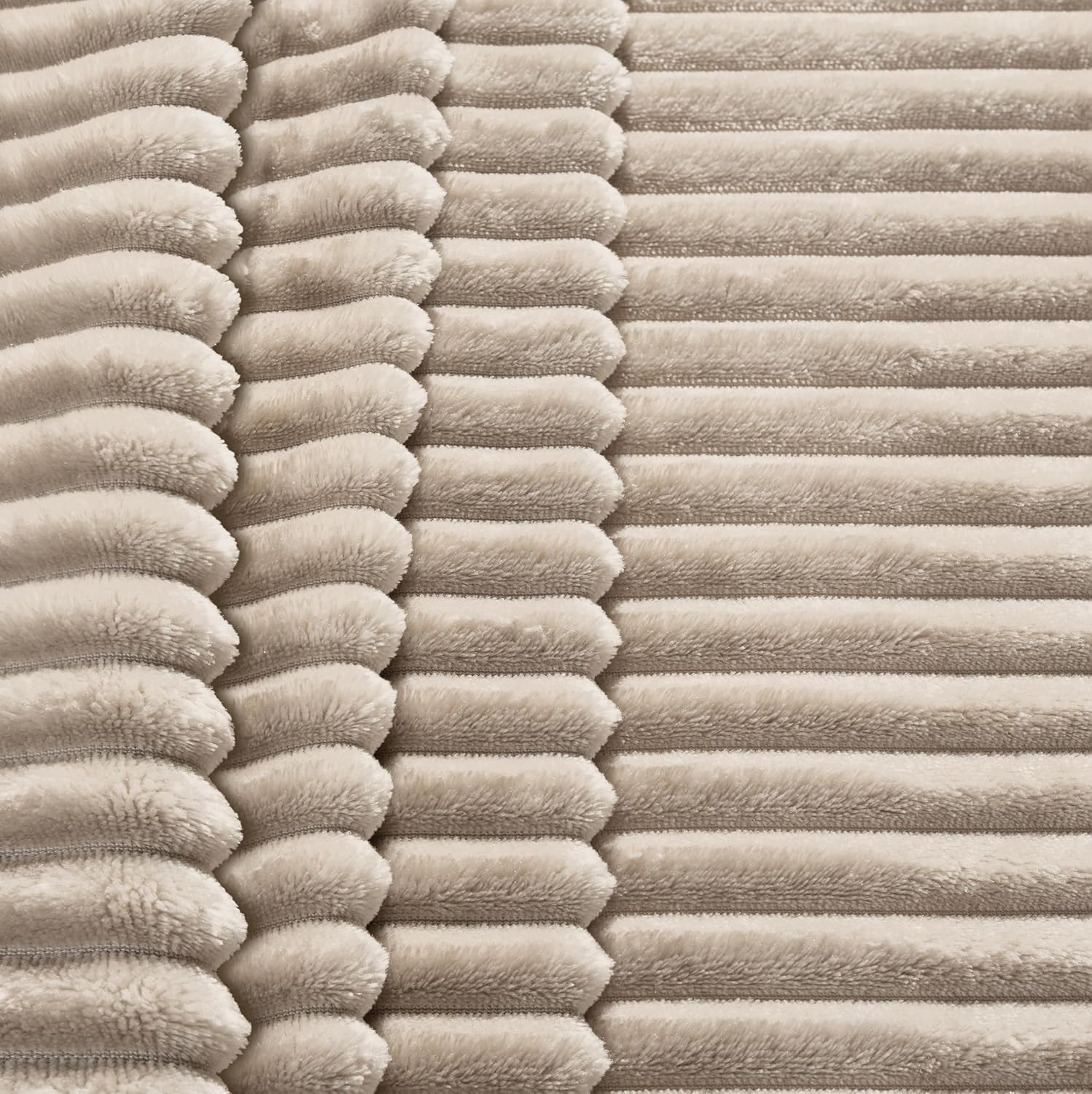 PAVILIA Cozy Fleece Bed Blanket King - Super Soft Plush Luxury Flannel Throw | Warm Ribbed Microfiber (Taupe Tan, 90x108 Inches)