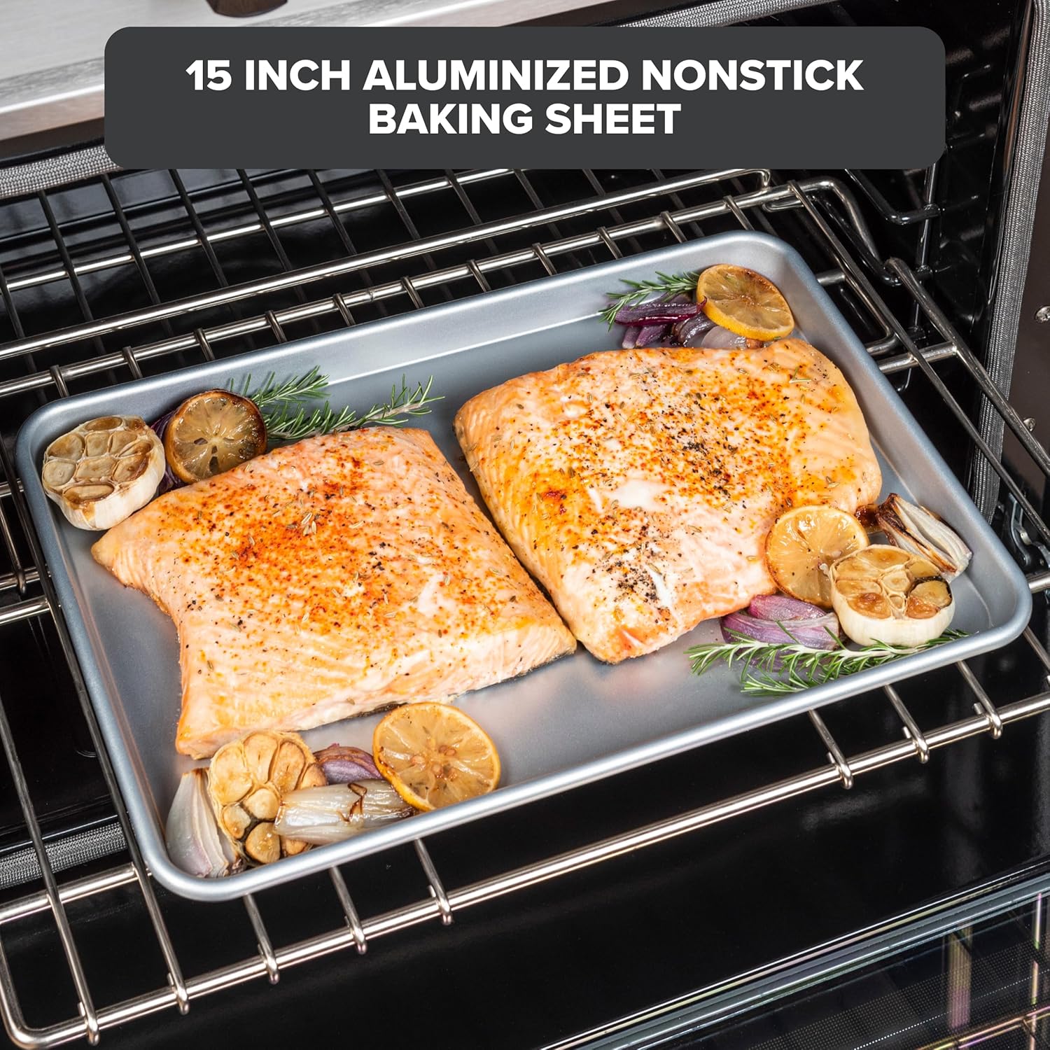 Viking Premium 15-Inch Nonstick Baking Sheet Pan - PFAS-Free Heavy Gauge Aluminized Steel | Oven Safe to 475°F
