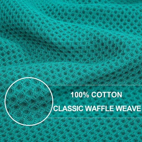 Homaxy 100% Cotton Dish Cloths - Ultra Soft & Absorbent Quick-Drying Towels | 12-Pack, 12 x 12 Inches, Teal