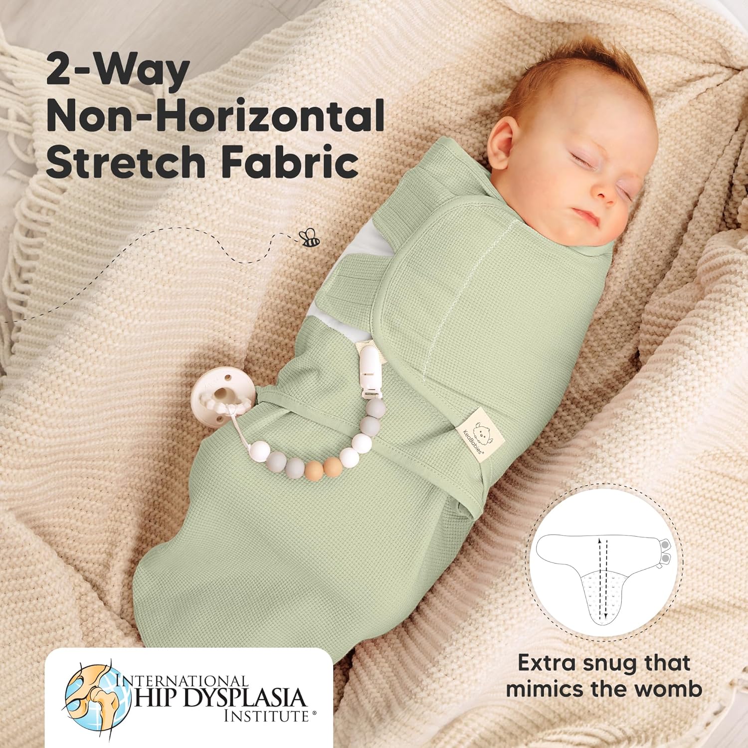 Skiennix Organic Baby Swaddle Wraps - Soft & Snug Sleep Sacks for Newborns 0-3 Months | 3-Pack in Willow