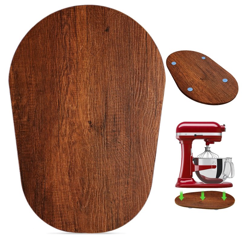 Wooden Mixer Slider for KitchenAid 5-8 Qt Bowl-Lift Stand Mixer, Appliance Sliding Mat Pad, Kitchen Countertop Storage Accessories Mixer Moving Tray Board Attachments, Kitchen Aid Mixers Accessories