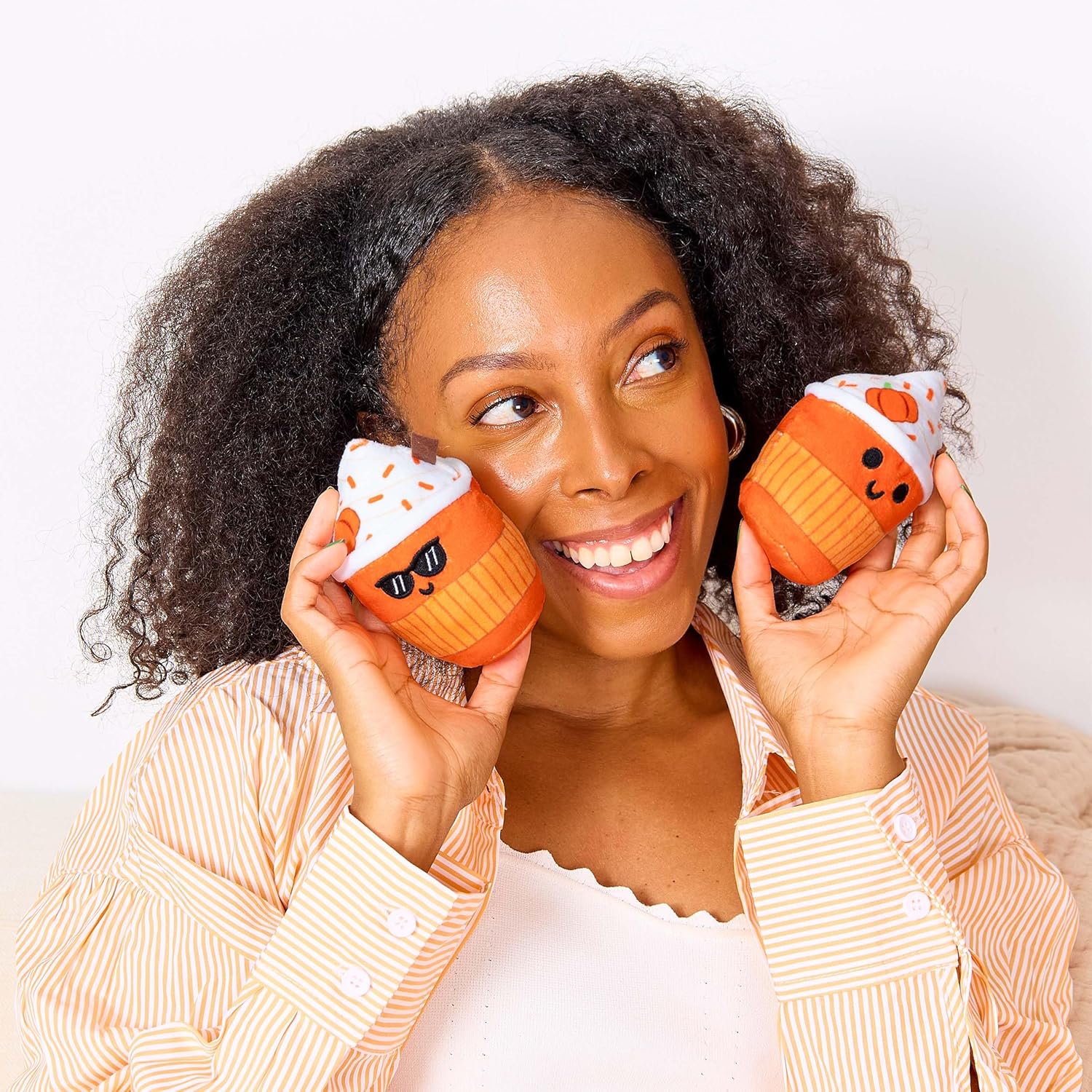 Relatable Emotional Support Lattes - Soft Fall Plushies for All Ages | Perfect Back to School Gift Set with 5 Plushies in Basket