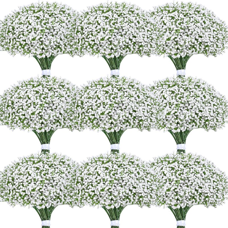 Yastouay Babys Breath Artificial Flowers, 60 Pcs White Baby Breath Flowers Artificial Bulk, Real Touch Fake Babys Breath Gypsophila for Wedding Party Bouquet Floral Arrangement Home Decor