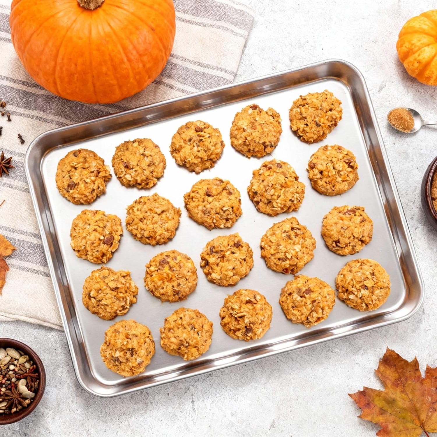 Onader Large Baking Sheet | 18 x 13 Inch Stainless Steel Cookie Pan Set - Dishwasher Safe, 2-Pack