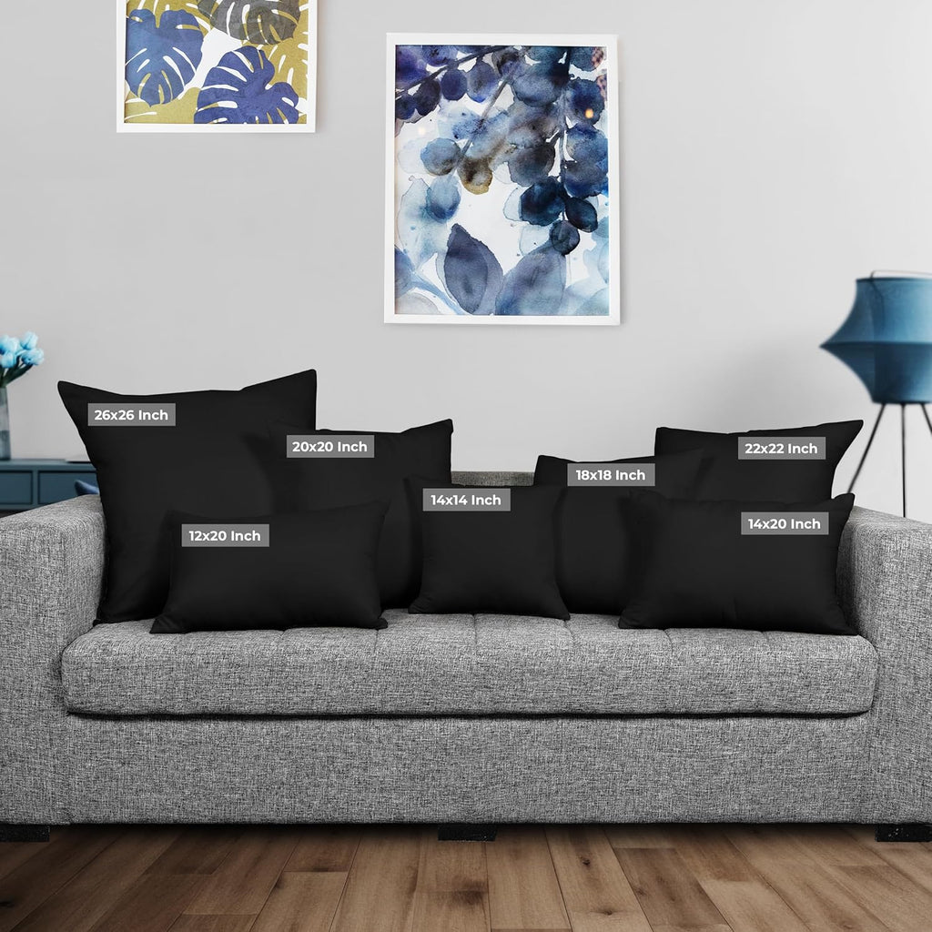 Utopia Bedding 12x20 Pillow Inserts - Set of 2 Black Decorative Throw Pillows for Sofa & Couch - Soft & Supportive Cushions