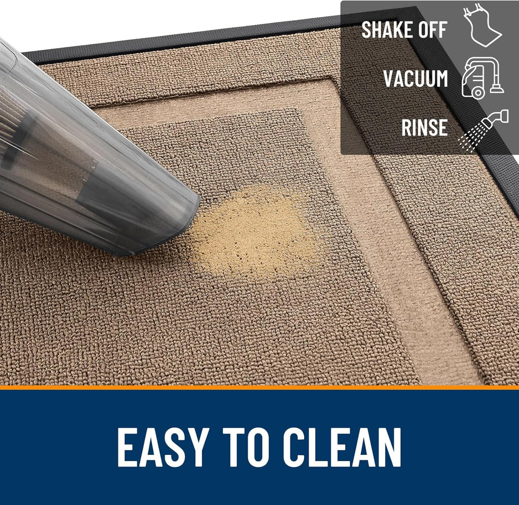 OLANLY Waterproof Front Door Mat - All-Season Indoor/Outdoor Doormat, Easy Clean, 33x21, Mocha