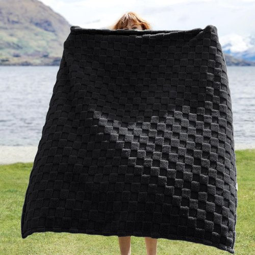 Bedsure GentleSoft Black Throw Blanket - Cozy Checkered Fleece for Kids & Home Decor | 50x60 Inches