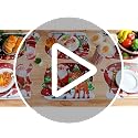 Christmas Santa Claus Plastic Placemats Set of 6, Waterproof Holiday Table Mats