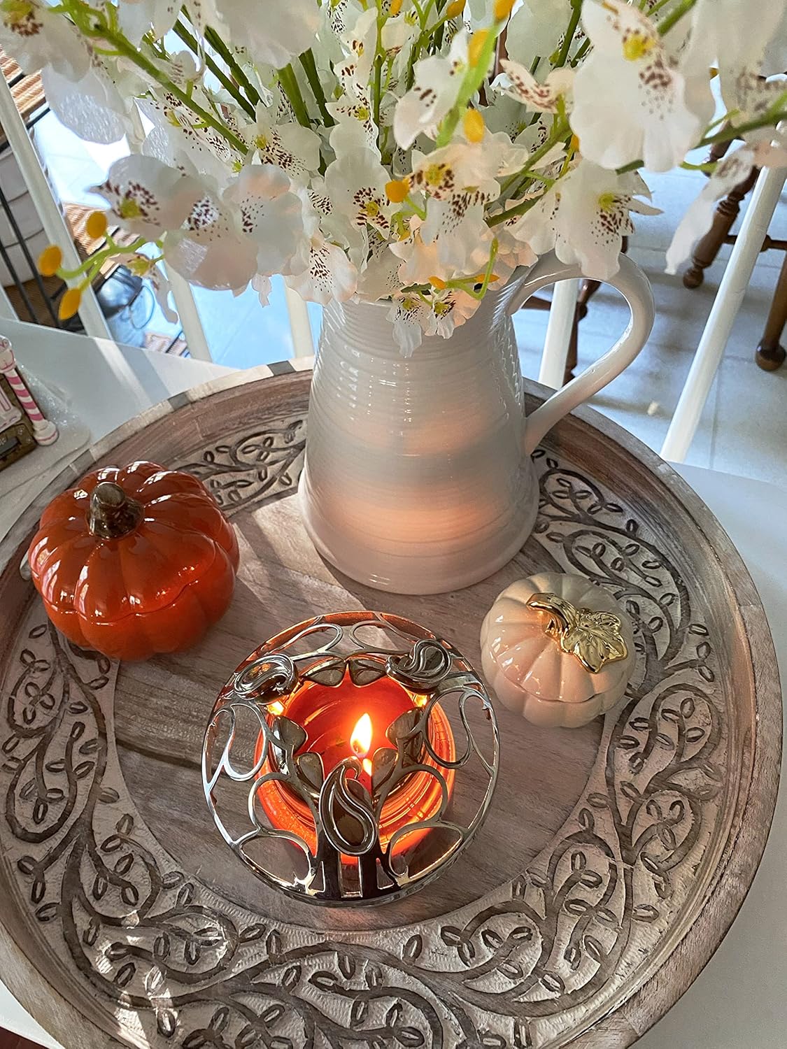 Skiennix Adjustable Candle Topper - Paisley Jar Candle Cover Shade Sleeve