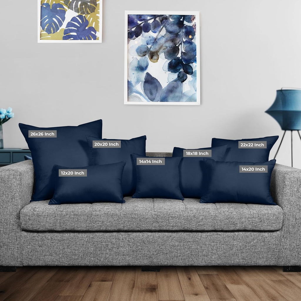 Utopia Bedding 20x20 Pillow Inserts - Set of 2 Navy Decorative Cushions for Sofa & Bed - Soft & Fluffy Support