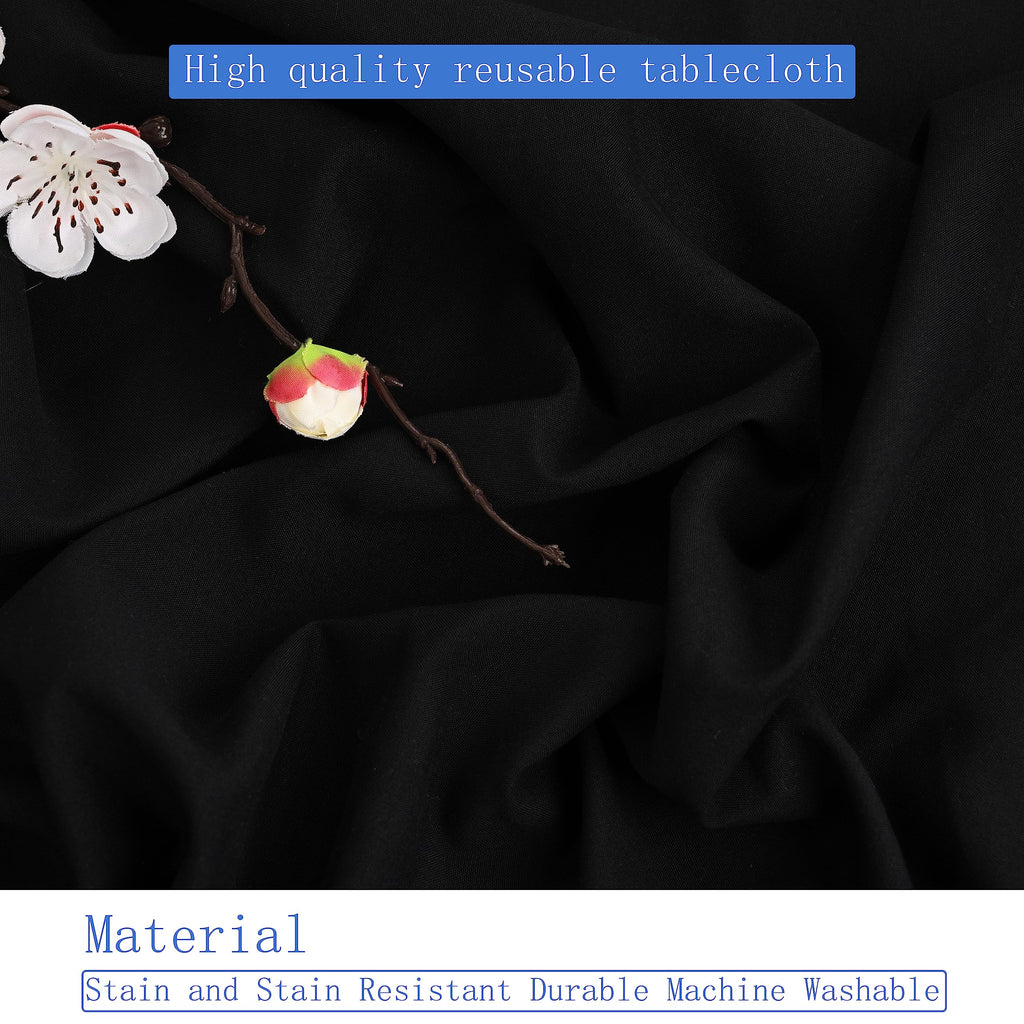 HASJOIN 10 Pack Black Tablecloths for Round Tables 90 Inch Tablecloth Round Table Cloths Polyester Tablecloths for Rectangle Tables Fabric Tablecloth Washable Tablecloth for Wedding Party