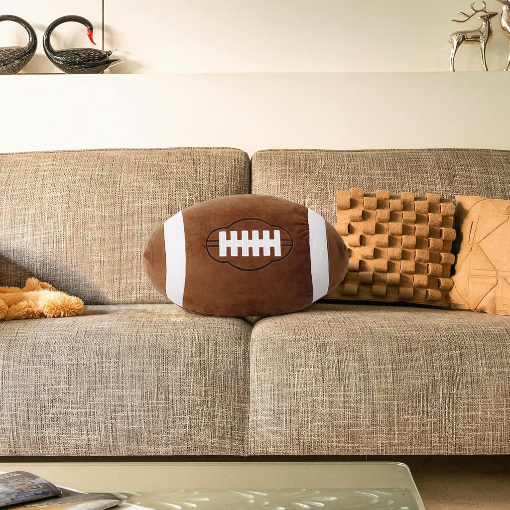 OurHonor Football Plush - 18" Soft Fluffy 3D Stuffed Football Pillow | Cute Indoor Outdoor Decoration for Kids