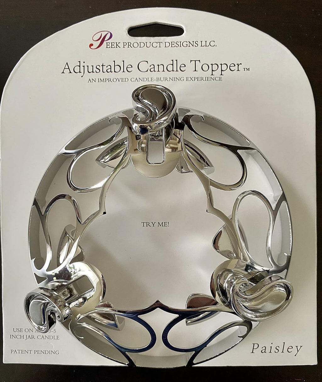 Skiennix Adjustable Candle Topper - Paisley Jar Candle Cover Shade Sleeve