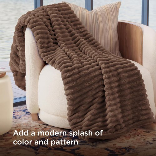 Bedsure GentleSoft Brown Fleece Blanket - Cozy 50x60 Inch Throw for Couch & Women’s Comfort