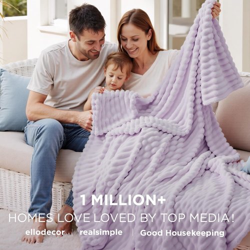 Bedsure GentleSoft Lavender Fog Full Blanket - Cozy, Soft Throw for Women & Girls | 84x90 Inches