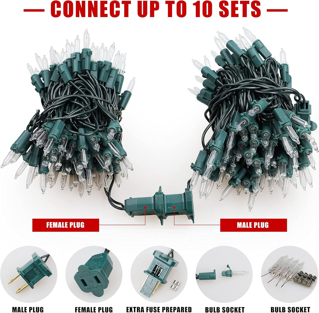 Woohaha Christmas Lights - 50 Count Mini String Lights | 13ft Green Wire for Indoor/Outdoor Decor (Warm White)