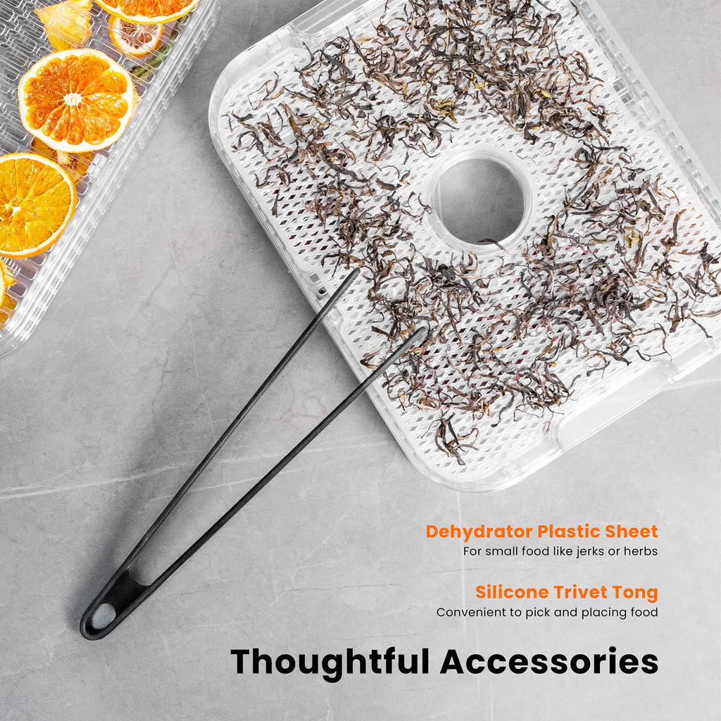 VIVOHOME Food Dehydrator Machine, 5 Trays Meat Hydrator with 48H Digital Timer and Temperature Adjustable 95-176℉ for Fruit Vegetable Beef Jerky Maker, BPA Free, Silicone Trivet Tong Included, Red