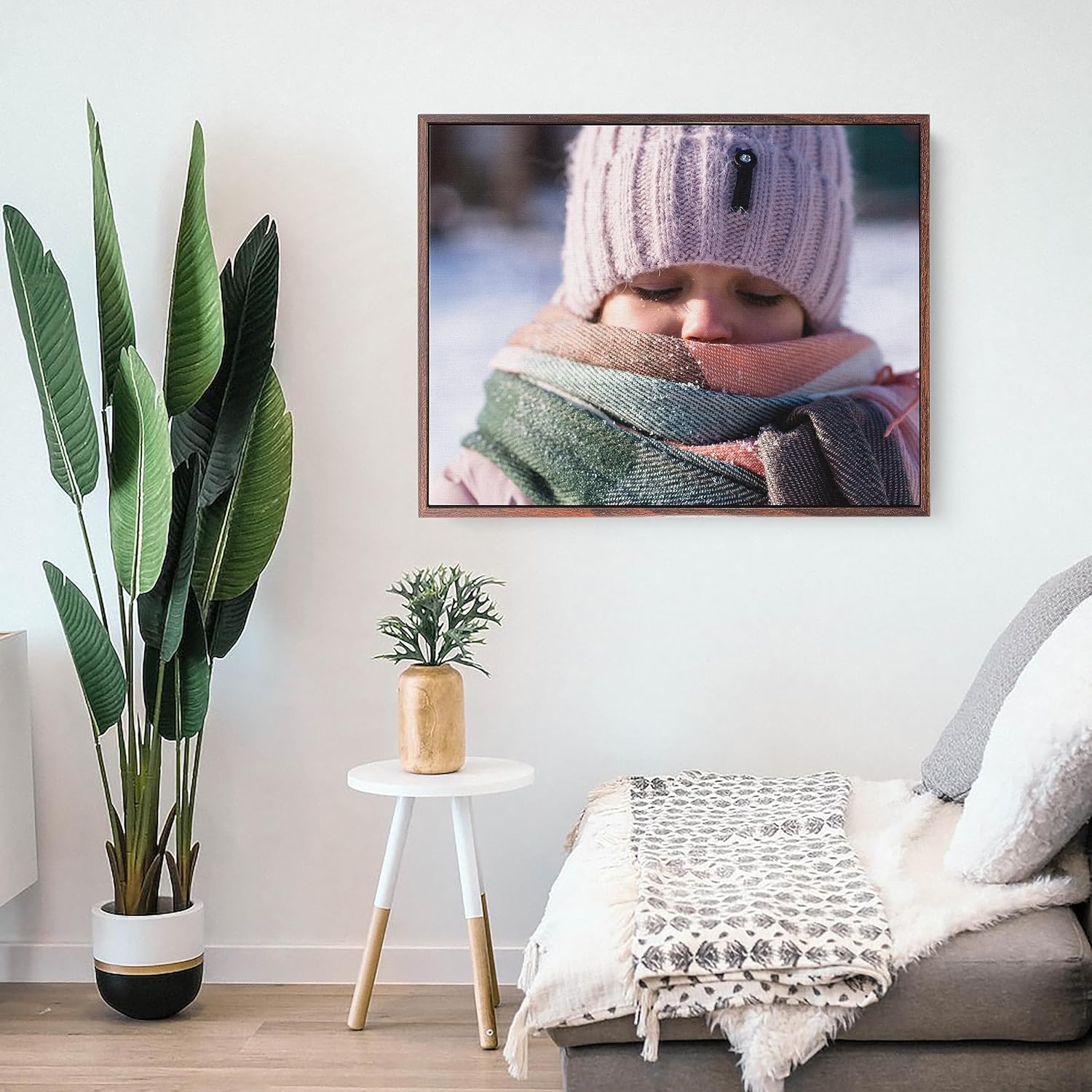 P&L ART Custom Canvas Prints - Transform Your Photos into Stunning Wall Art | Walnut 16x20
