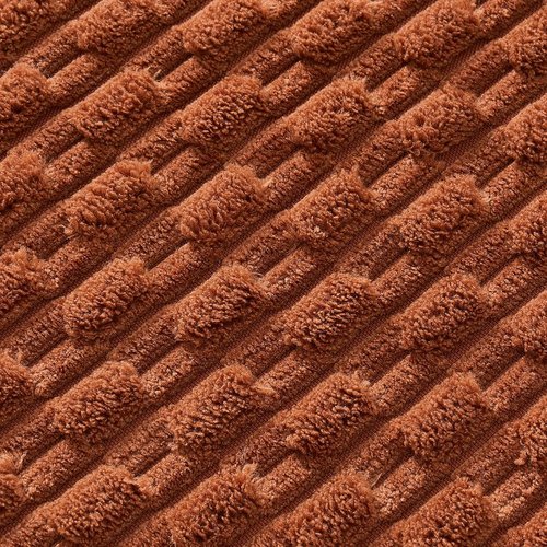 MIULEE Throw Pillow Covers - Soft Corduroy Boho Striped Decorative Set of 2 | 18x18 Inch Rust for Couch & Sofa