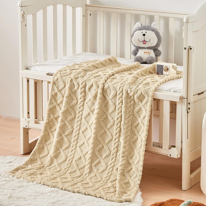 Sherpa Fleece Baby Blanket, Ultra Soft Fluffy Premium Baby Blankets for Boys Girls, Cozy Infant Toddler Newborn Receiving Blankets for Crib Stroller 30”×40” (Khaki)