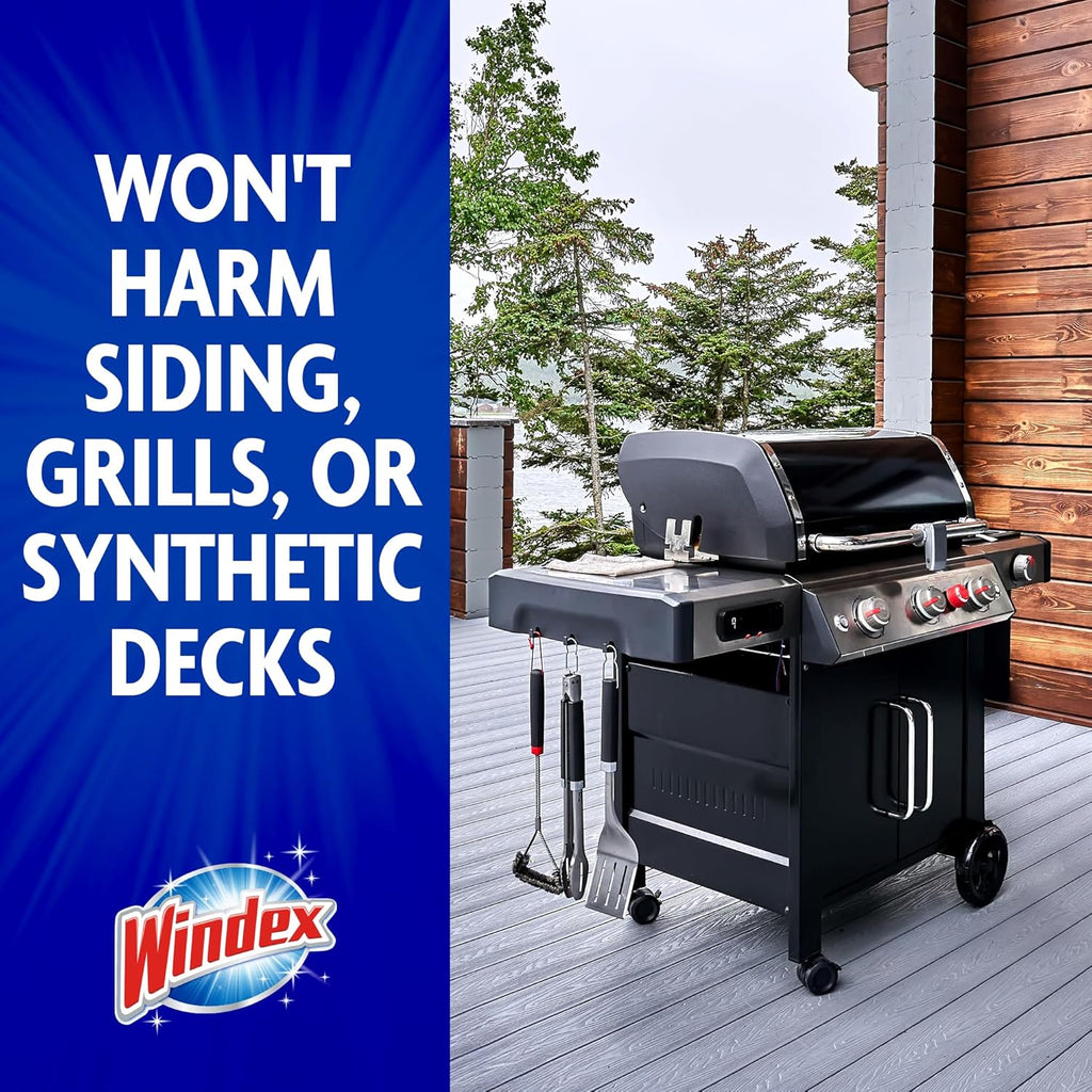Windex Outdoor Window & Glass Cleaner - Ammonia-Free Concentrated Formula | 32 Fl Oz (Pack of 2)