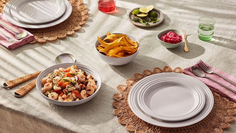 Le Creuset Stoneware Set of 4 Pasta Bowls, 8.5" each, White
