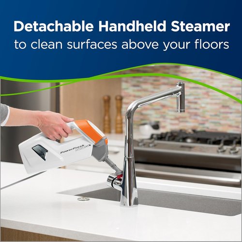 Bissell PowerFresh Lift-Off Pet Steam Mop - Versatile Hard Floor Cleaner for Tile & Wood | Model 1544A, Orange