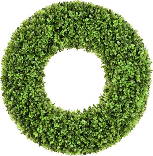 DDHS 20'' Boxwood Wreath - Artificial Spring Decor for Year-Round Indoor/Outdoor Use | Green