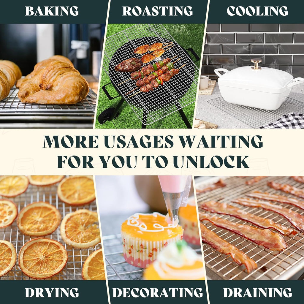 Premium Stainless Steel Cooling Racks by [Brand Name] - Oven Safe, Heavy Duty, 11.5"x16.5" | Set of 2 for Baking & Roasting