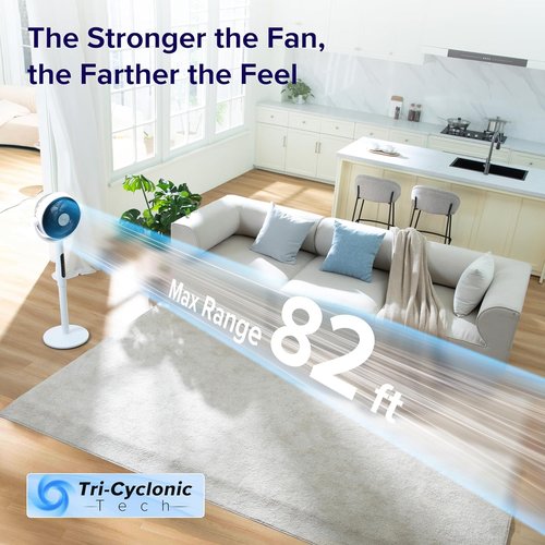 Levoit Standing Fan - CirculAir 120° Oscillating, Quiet 20dB, 9 Speeds, Remote Control, 2-in-1 Design