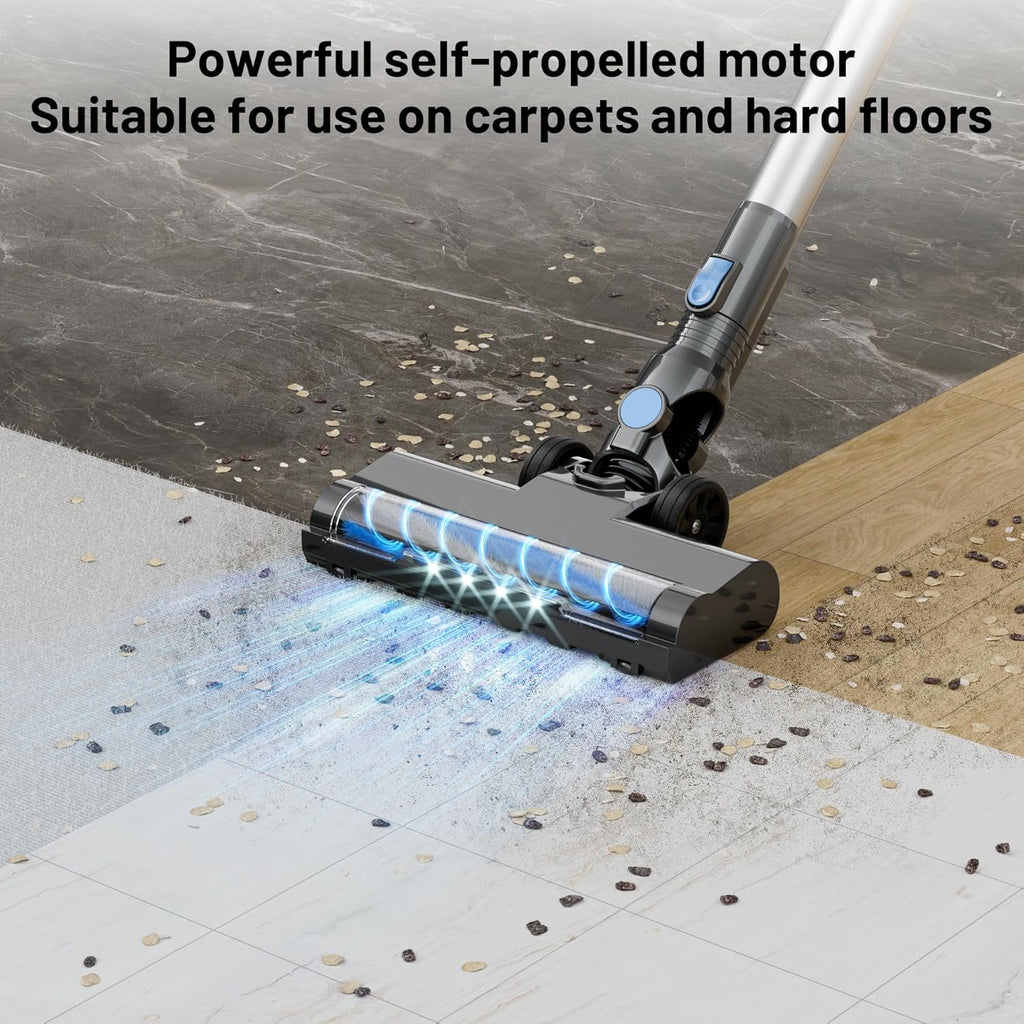 VIPSUN Cordless Vacuum Cleaner - Lightweight 6-in-1 Stick Vacuum with LED Screen for Carpets & Pet Hair
